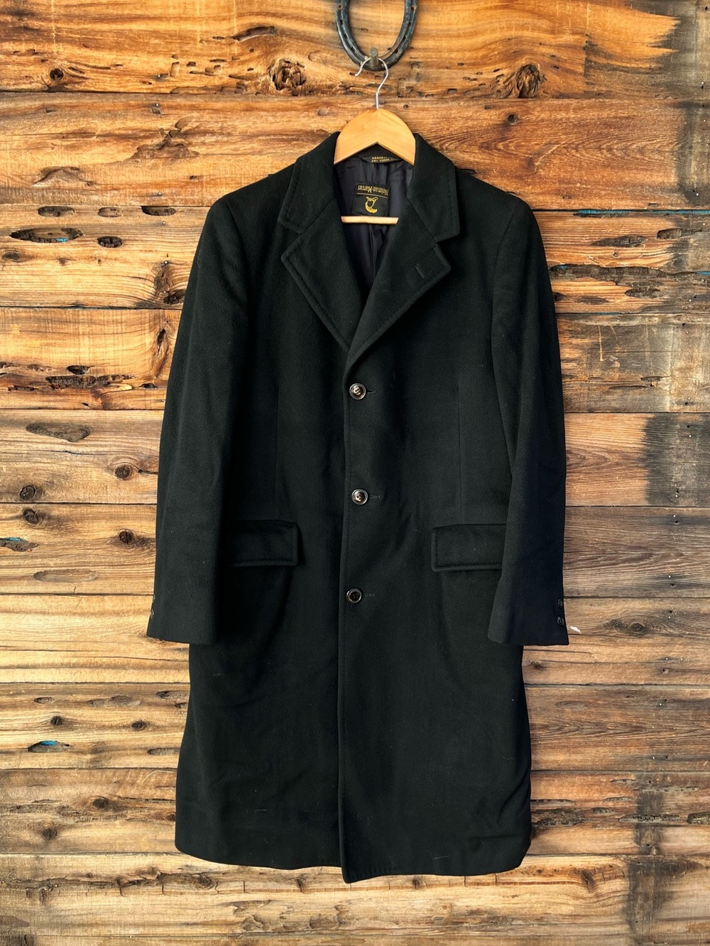 NEIMAN MARCUS | Vintage Black 100% Chinese Cashmere Pea Coat 36R